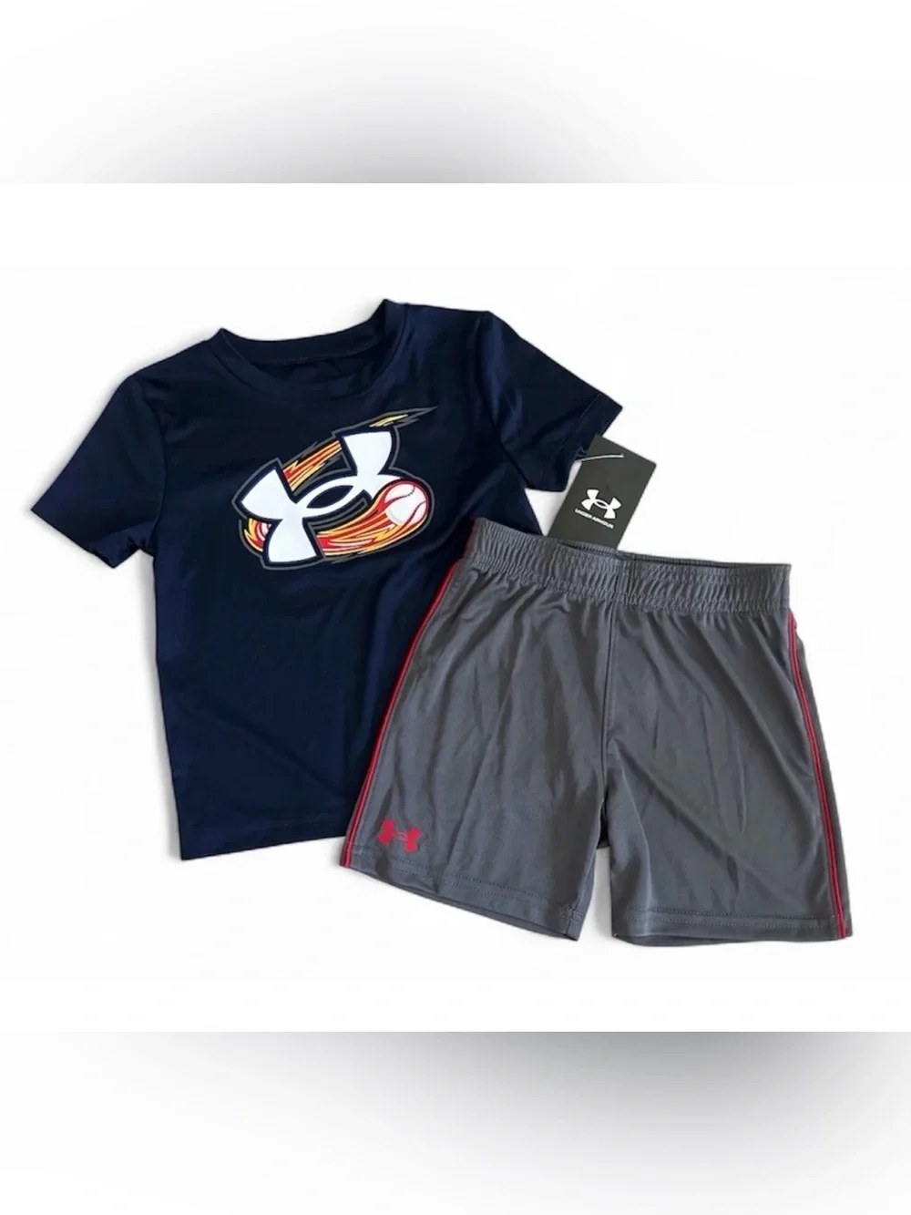 Nike Under Armour 5 Outfit Bundle Boys 24 Mo/2T Athletic Sets Shirt Shorts NWT